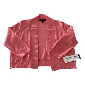 Perceptions New York Womens Open Front Cardigan Sweater Size Small 72% Rayon NWT